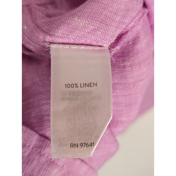 J Jill Love Linen Top Roll Tab Popover Lilac Purple Pink Spring Summer Size XS - Picture 8 of 11